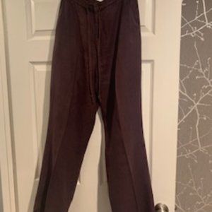 Eggplant Linen Relaxed Fit Trousers